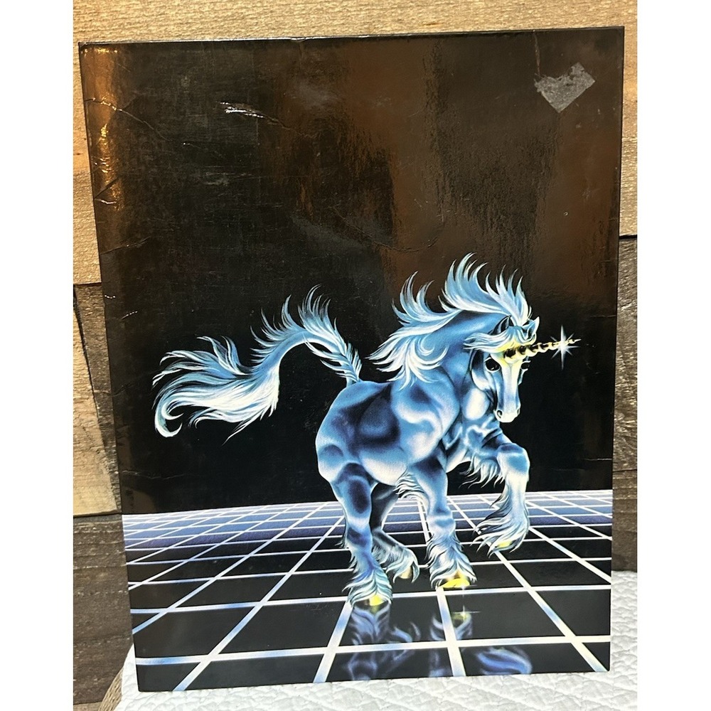 Vintage Mead Portfolio Folder Fantasy Unicorn #33296 1985 Susan Dawe Artist